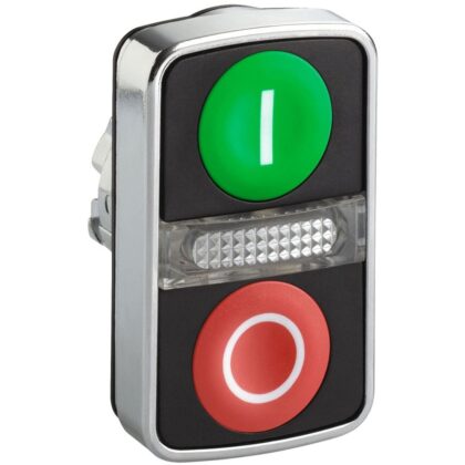 Schneider Automation groene verz./rode verz. verl. drukkn. met dubbele kop
