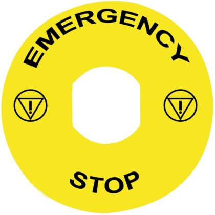 Schneider Automation Etiket - Ø22 - EMERGENCY STOP - Ø90mm - geel ZBY8330