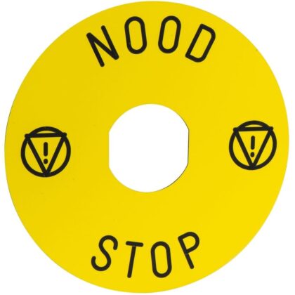 Schneider Automation Etiket - Ø22 - NOODSTOP - Ø90mm - geel ZBY8530