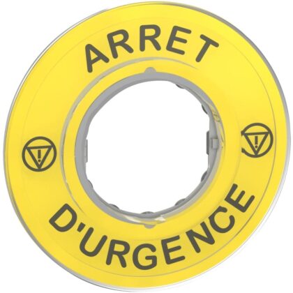 Schneider Automation Legende Ø60mm - ARRET D'URGENCE - geel ZBY9120