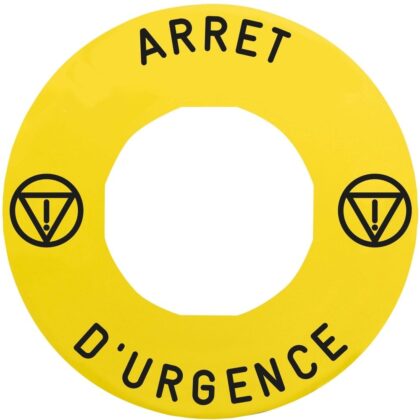 Schneider Automation ETIKET GEEL ARRET D'URGENCE 60MM ZBZ3605 ZBY9130T