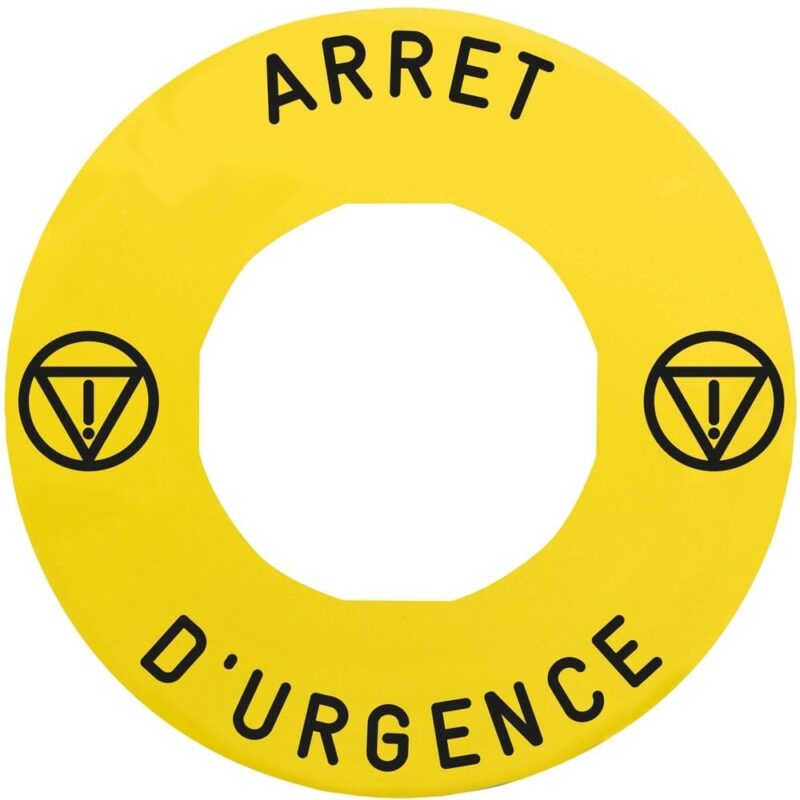 Schneider Automation ETIKET GEEL ARRET D'URGENCE 60MM ZBZ3605 ZBY9130T