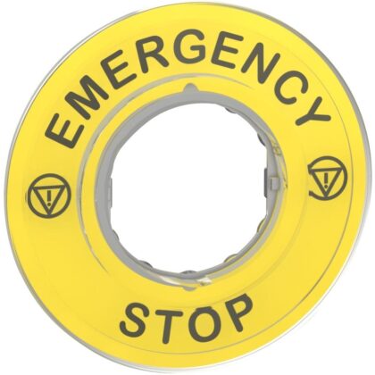 Schneider Automation Legende Ø60mm - EMERGENCY STOP - geel - ISO13850 ZBY9320