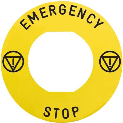 Schneider Automation Legende Ø60mm - EMERGENCY STOP - geel - ISO13850 ZBY9330M