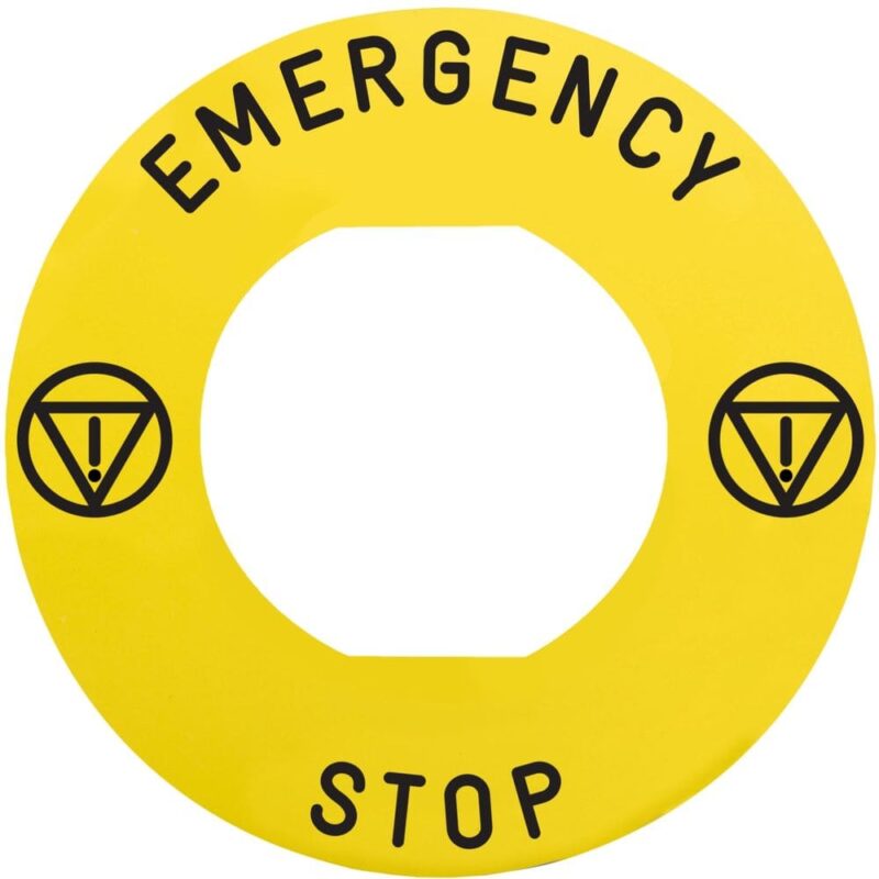 Schneider Automation Legende Ø60mm - EMERGENCY STOP - geel - ISO13850 ZBY9330M
