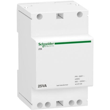 Schneider Distribution modulaire beltransfomator iTR - 230 V 50..60 Hz - output 12..24 V - 25 VA A9A15215