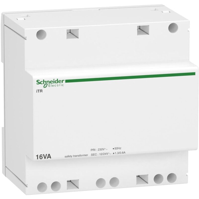 Schneider Distribution modulaire veiligheidstransfomator iTR-230 V 50..60 Hz-output 12..24 V-16 VA A9A15218