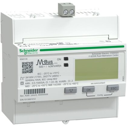 Schneider Distribution iEM3135 energiemeter - 63 A - M-bus - 1 digitale in- en uitgang - multitarief A9MEM3135