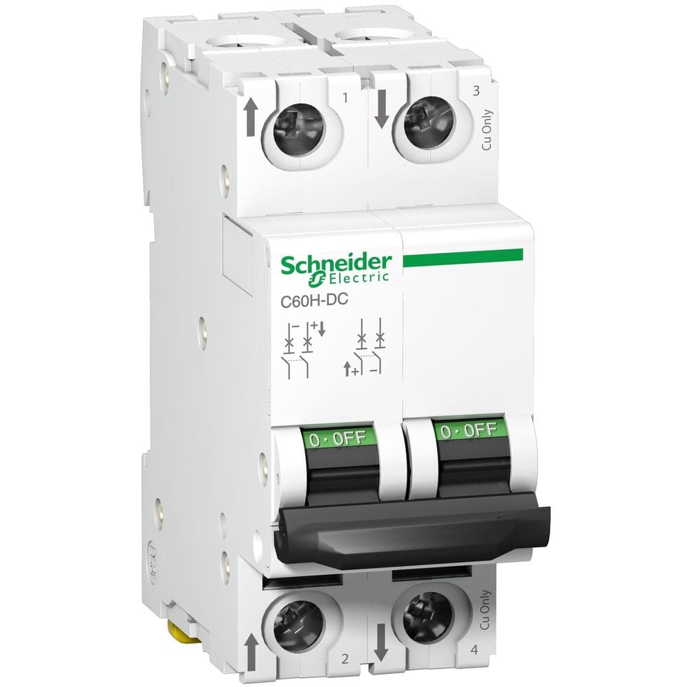Schneider Distribution miniatuurcircuitonderbreker - C60H - 2 polen - 2 A - C-curve A9N61522