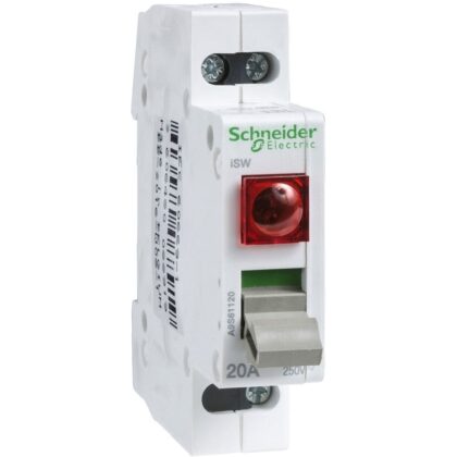 Schneider Distribution Schakelaar iSW 2P 20A signaallamp rood A9S61220