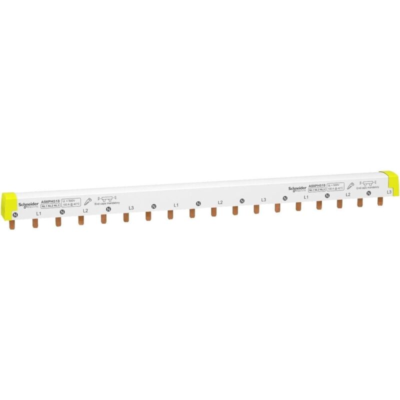 Schneider Distribution combinatierail - gemakkelijk te snijden - Acti 9 gebalanceerd 3P+N 18 modules 10 A9XPH518