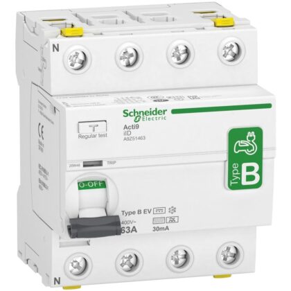 Schneider Distribution Acti9 iID - Differentieelschakelaar - 4P - 63A - 30mA - B EV type A9Z51463