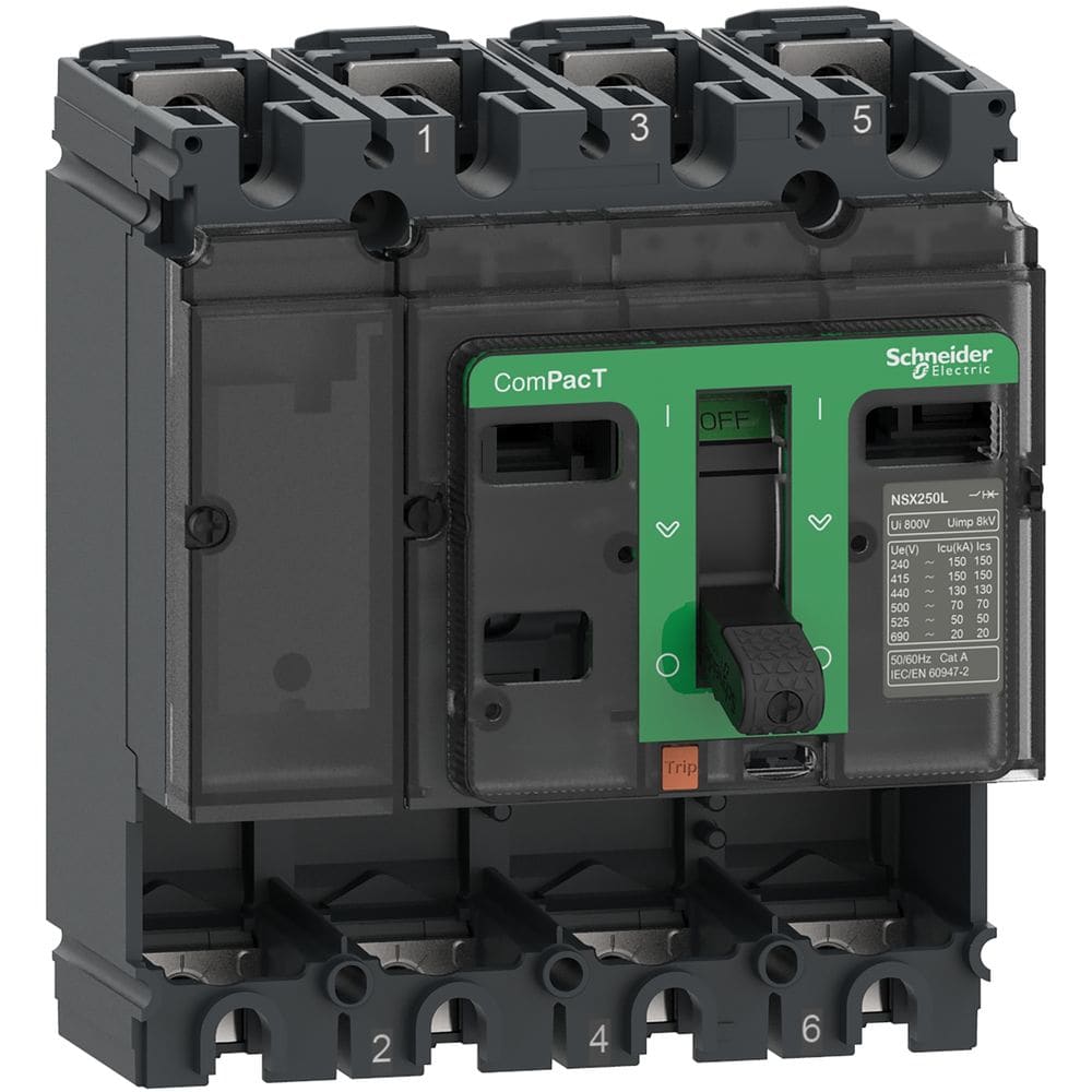 Schneider Distribution Basic Frame ComPacT NSX100F 4P Icu=36kA 380/415Vac C10F4