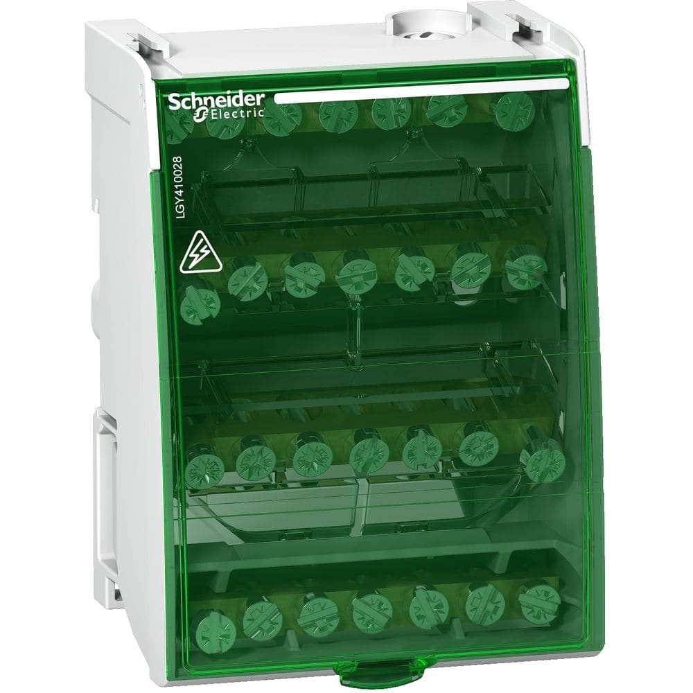 Schneider Distribution Linergy DS - schroefverdeelblok 4P - 100A - 28 openingen LGY410028