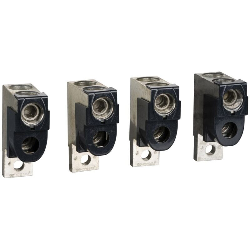 Schneider Distribution 4 Klemmen (Al) voor 2 kabels 50-120mmý + fasescheiders voor Compact NSX100-250F/ LV429219