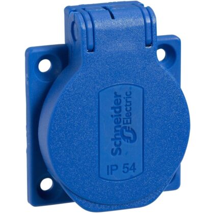 Schneider Distribution PratiKa stopcontact-blauw-2P + E-10/16 A-250 V-Frans-IP54-verzonken-achter PKN51B