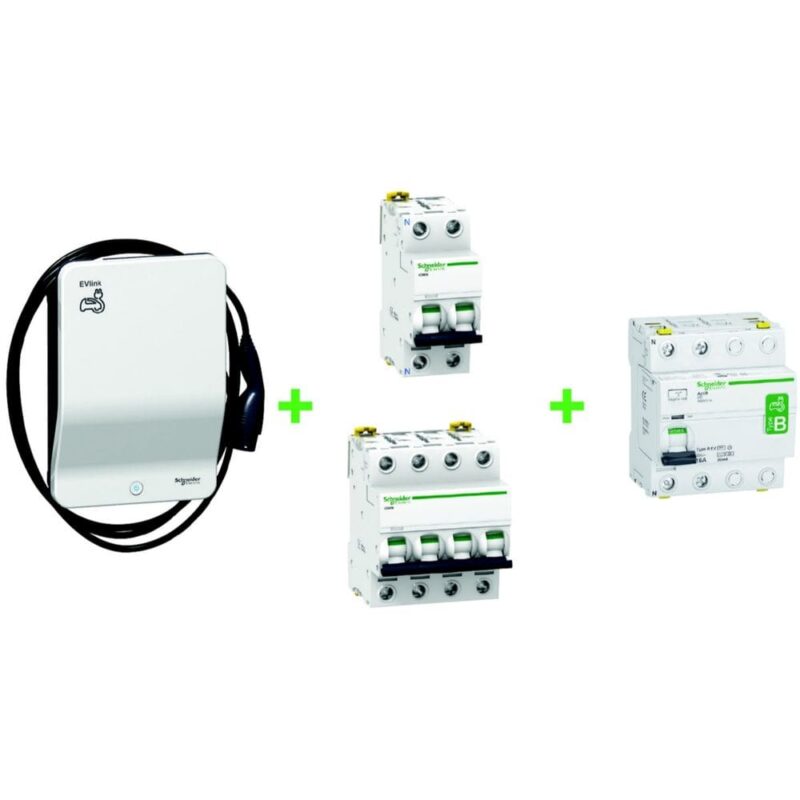 Schneider Residential Laadpaal - Kit EV Smart wallbox G4 kabel 40A 4P 22kW RFID KITEVG4C22BEV