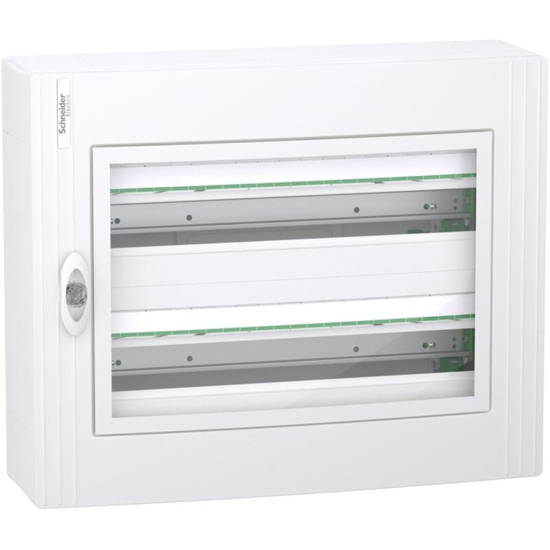 Schneider Residential PrismaSeT XS - opbouw - 2 rijen - 24M - transparante deur - wit LVSXM224