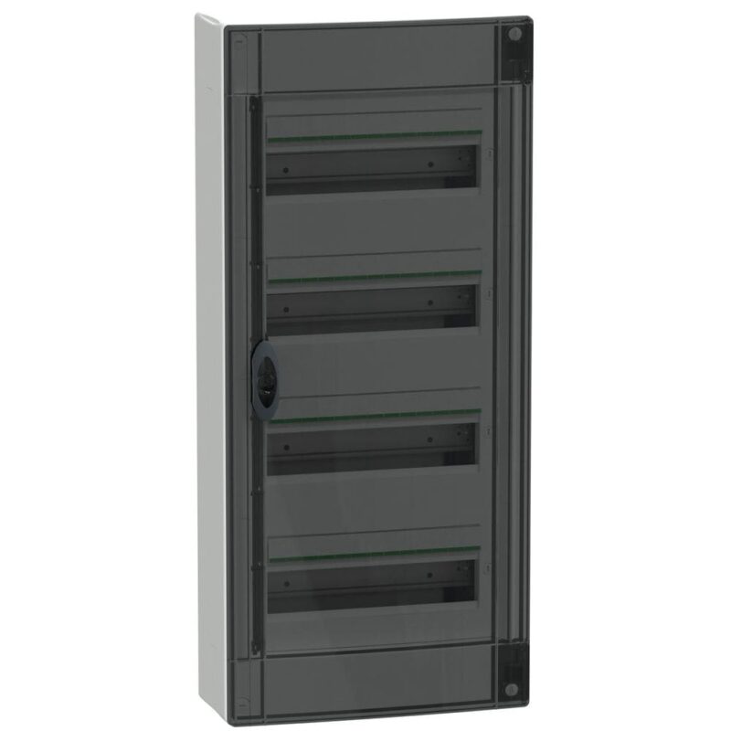 Schneider Residential PrismaSeT XS - opbouw - 4 x 13M - transparante deur - wit LVSXM413