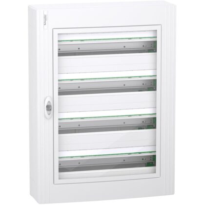 Schneider Residential PrismaSeT XS - opbouw - 4 rijen - 24M - transparante deur - wit LVSXM424