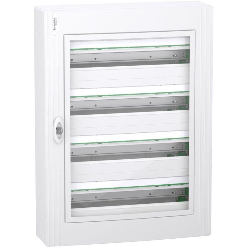 Schneider Residential PrismaSeT XS - opbouw - 4 rijen - 24M - transparante deur - wit LVSXM424