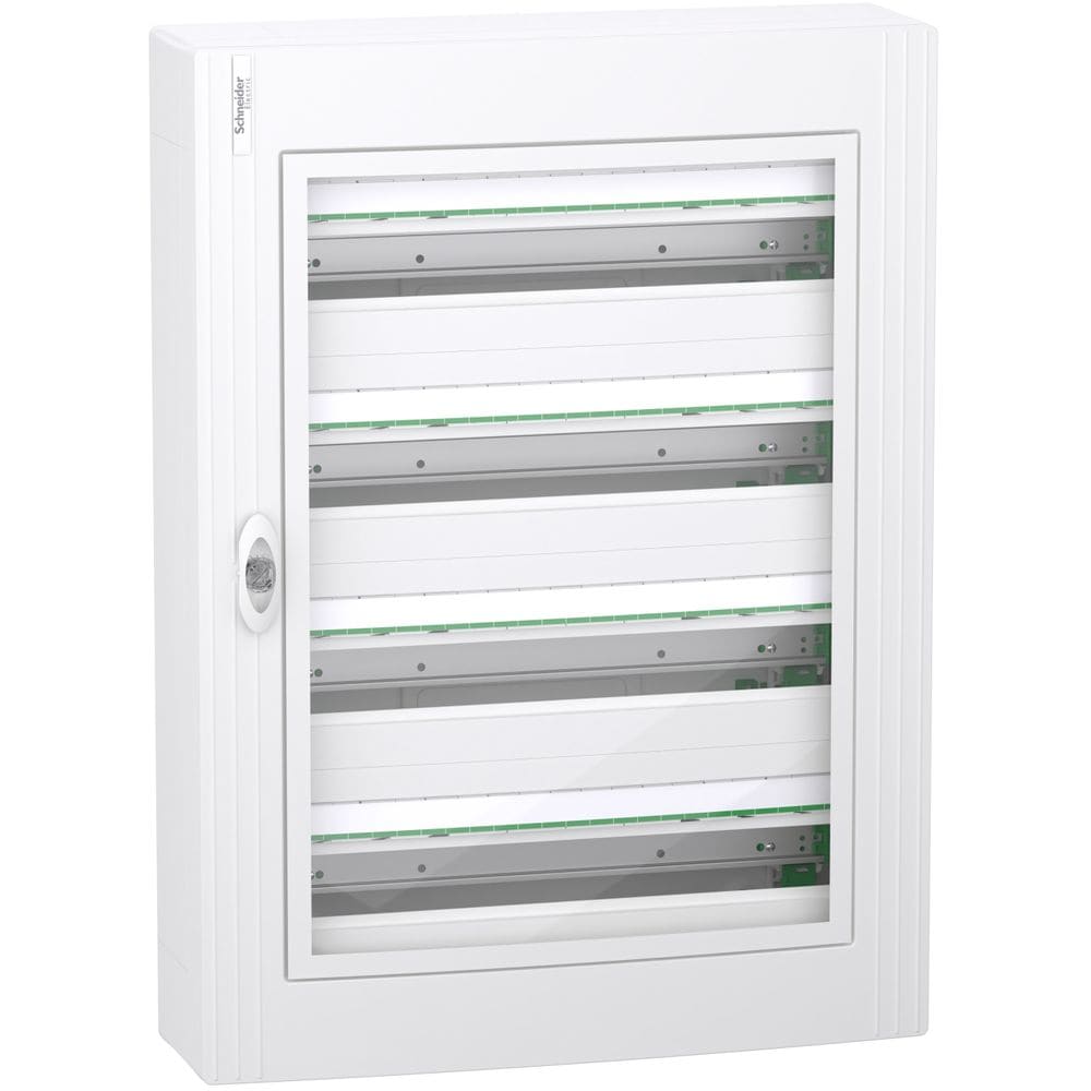 Schneider Residential PrismaSeT XS - opbouw - 4 rijen - 24M - transparante deur - wit LVSXM424