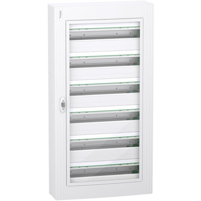 Schneider Residential PrismaSeT XS - opbouw - 6 rijen - 24M - transparante deur - wit LVSXM624