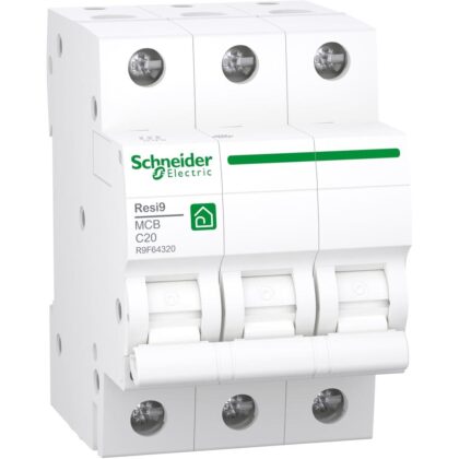 Schneider Residential RESI9 automaat 3P 20A C 3kA R9F64320