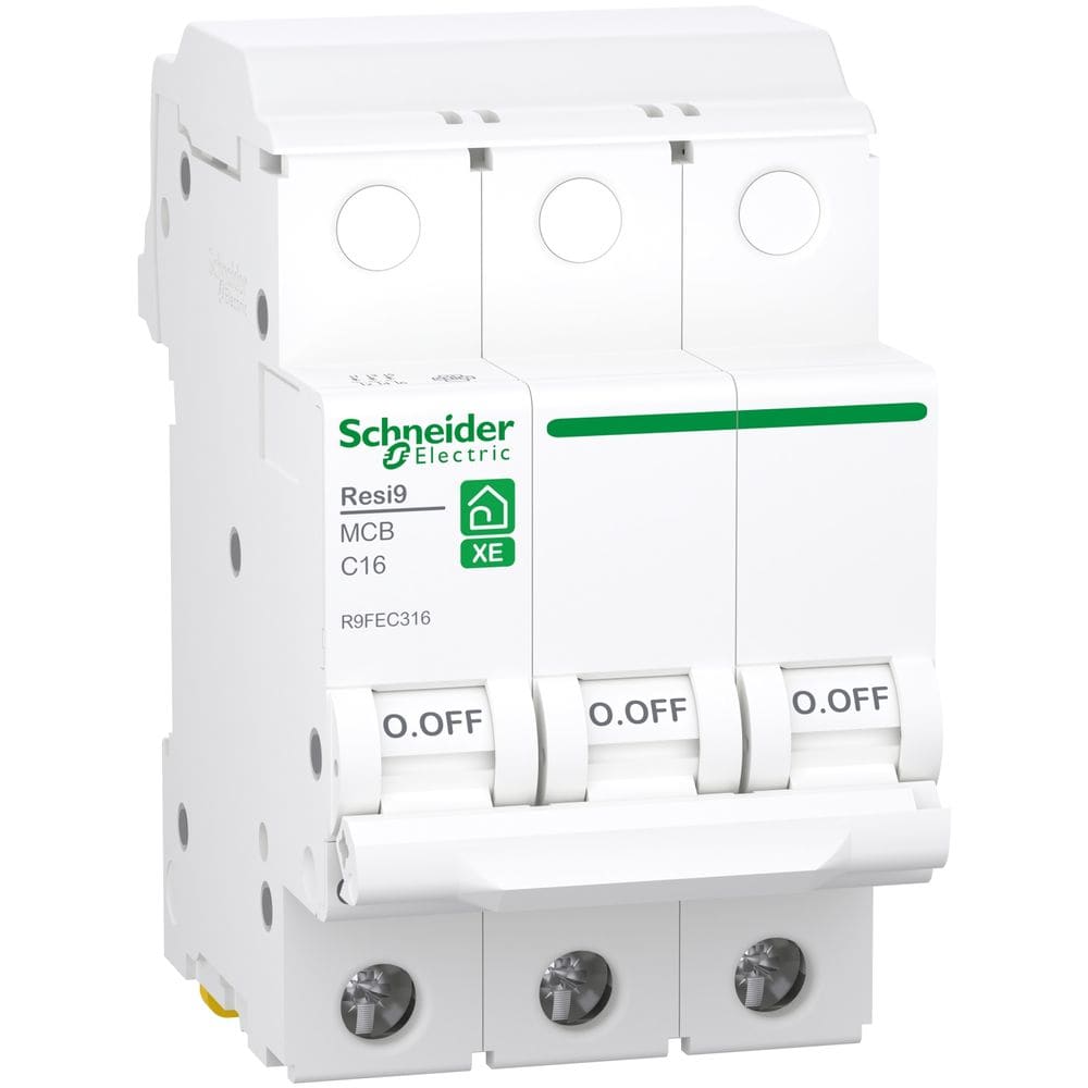 Schneider Residential Resi9 XE - 3P - 16A - C - 3000A - 230V R9FEC316