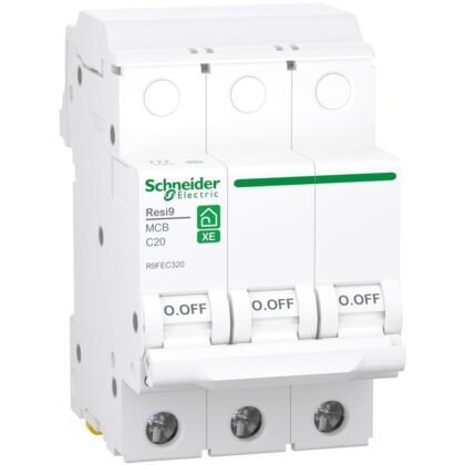 Schneider Residential Resi9 XE - 3P - 20A - C - 3000A - 230V R9FEC320