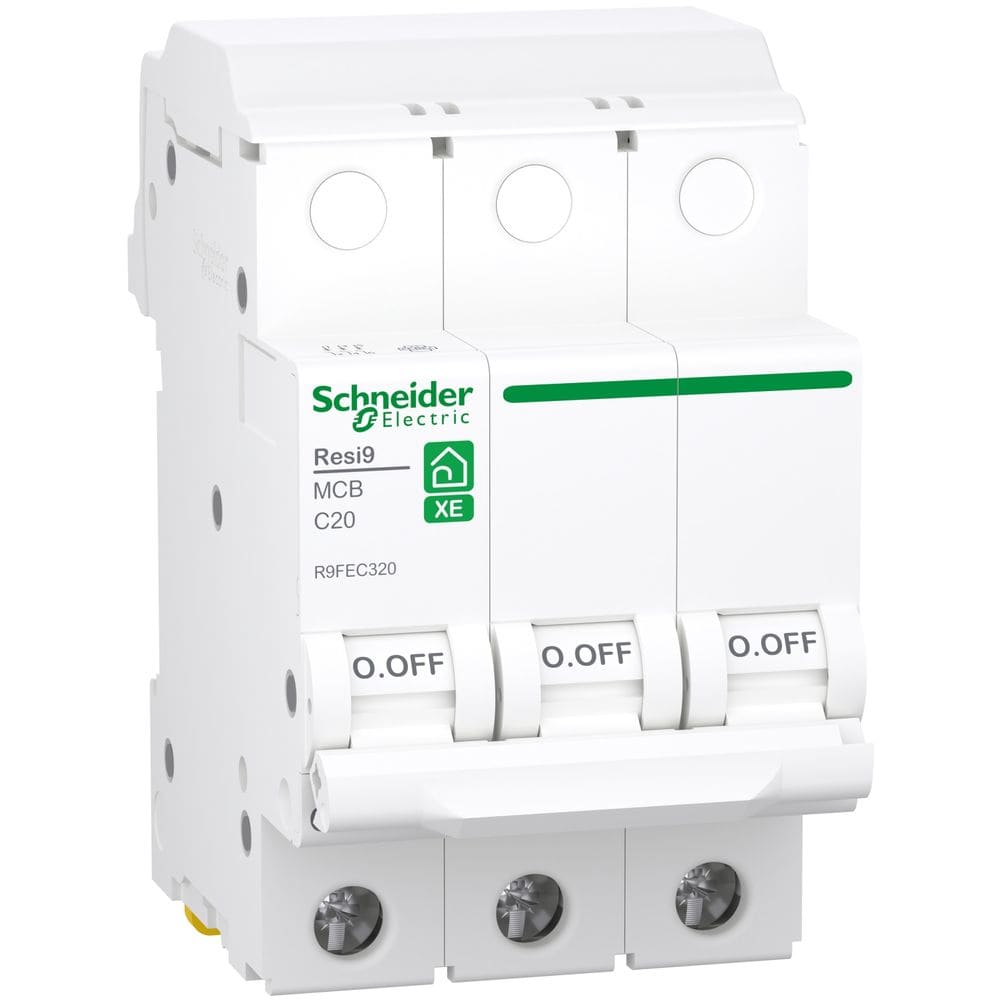 Schneider Residential Resi9 XE - 3P - 20A - C - 3000A - 230V R9FEC320