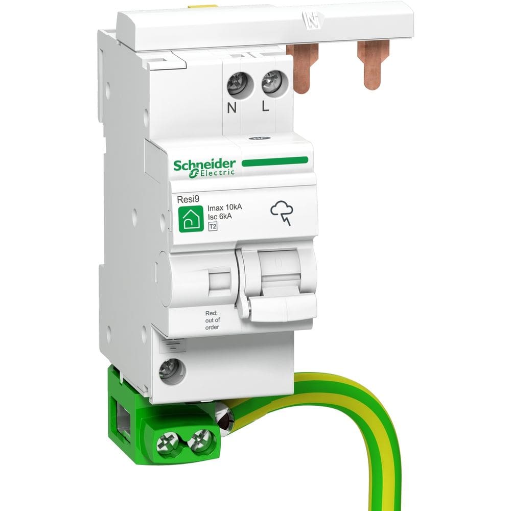 Schneider Residential Resi9 Overspanningsbegrenzer Quick PF 1P+ N met afleidvermogen=10kA R9L16610