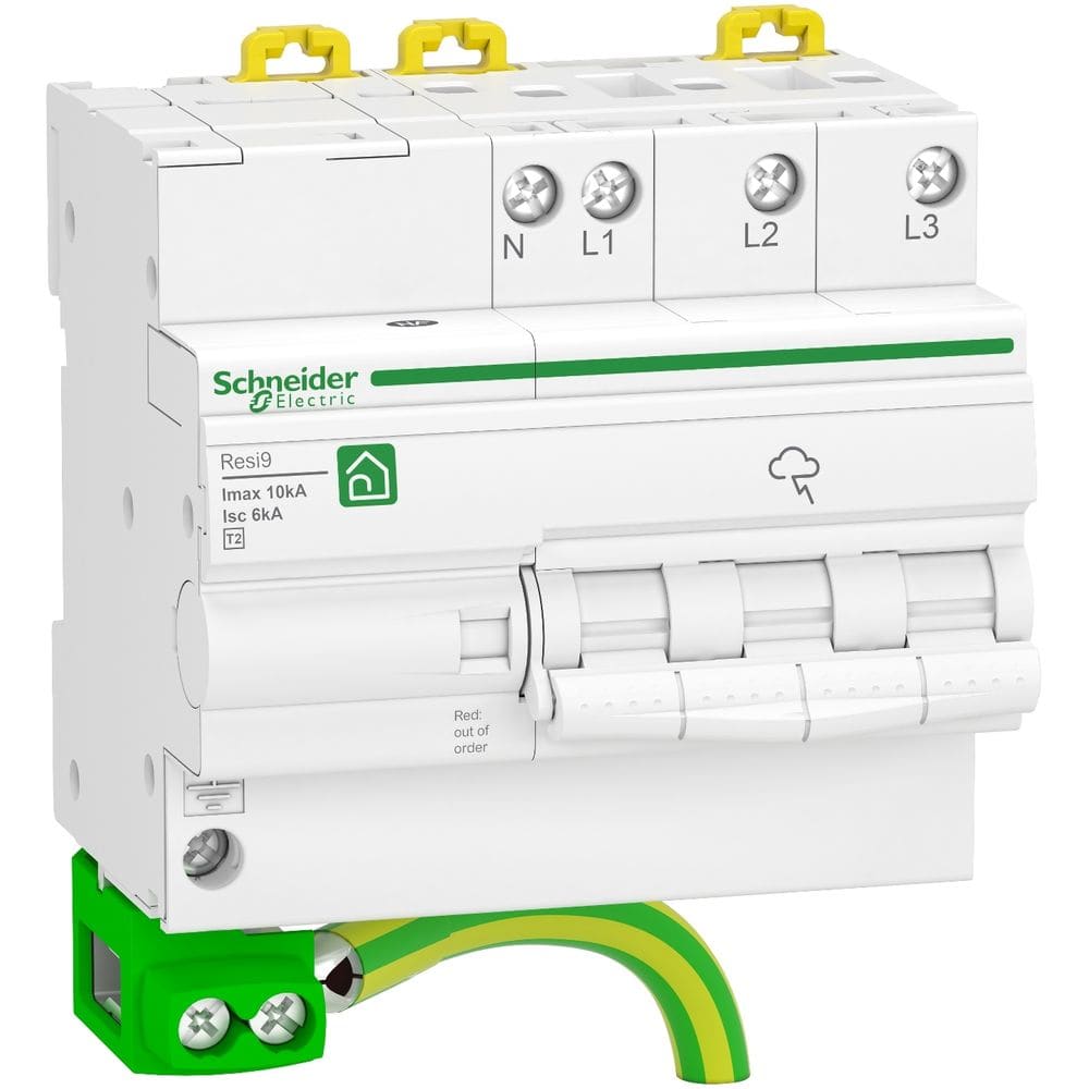 Schneider Residential Resi9 Overspanningsbegrenzer Quick PF 3P+ N met afleidvermogen=10kA R9L16710