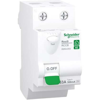 Schneider Residential Resi9 XE - differentieelstroominrichting - 2P - 63A -300mA - type A R9RA4263