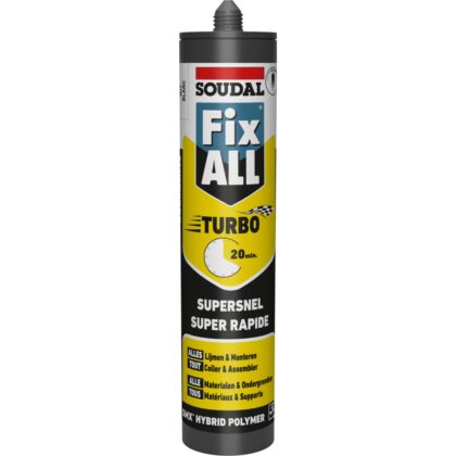 Soudal Hybride lijmkit Fix ALL Turbo - Wit koker 290ml 121923
