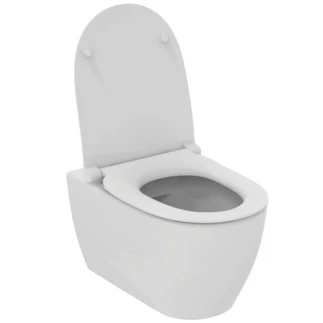 Ideal Standard I life O hangtoilet PACK Hydrotwist (hangtoilet met sandwich toiletzitting met softclose) zonder spoelrand - wit T572601