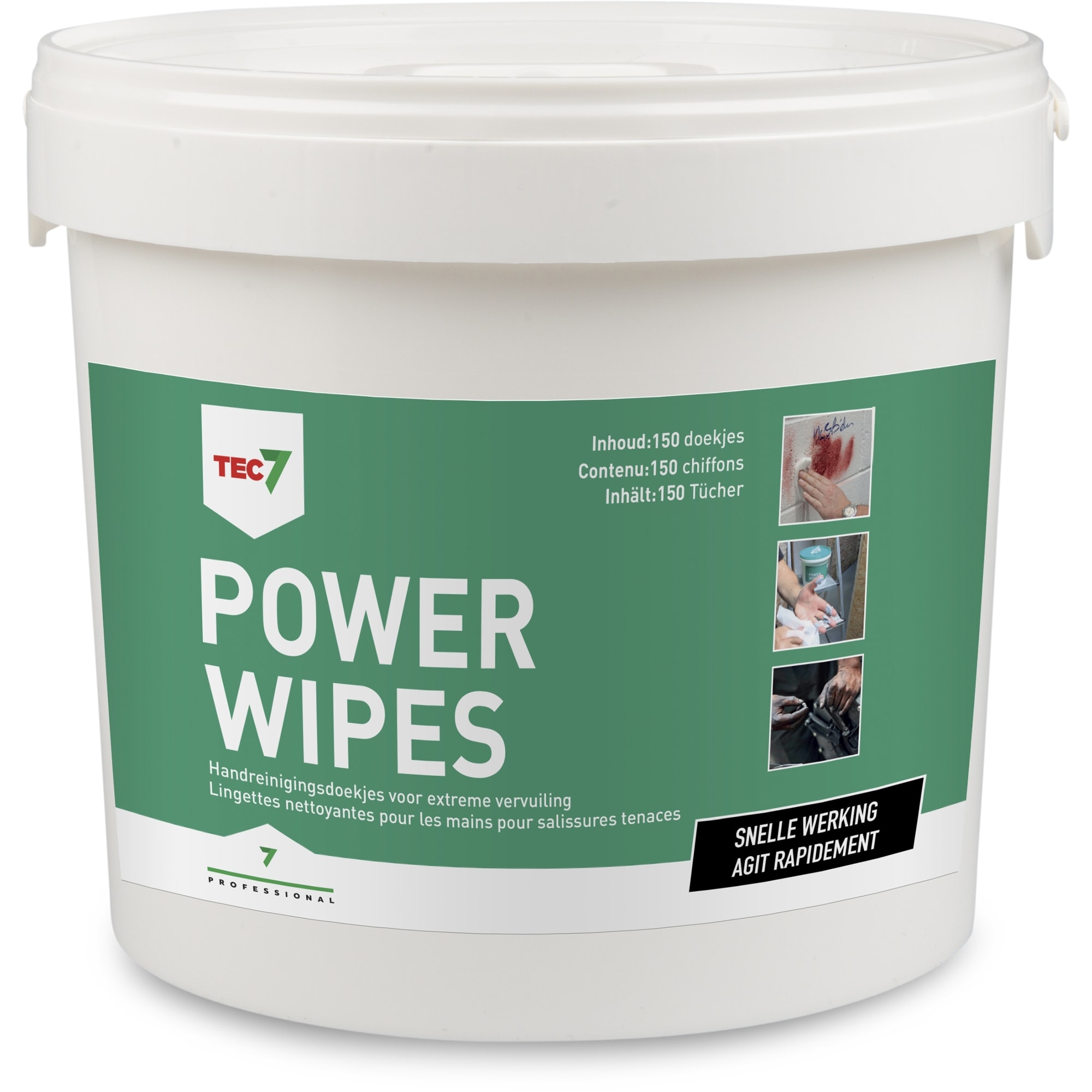 TEC 7 Reinigingsdoekjes POWERWIPES - dispenser 150 stuks 467035000