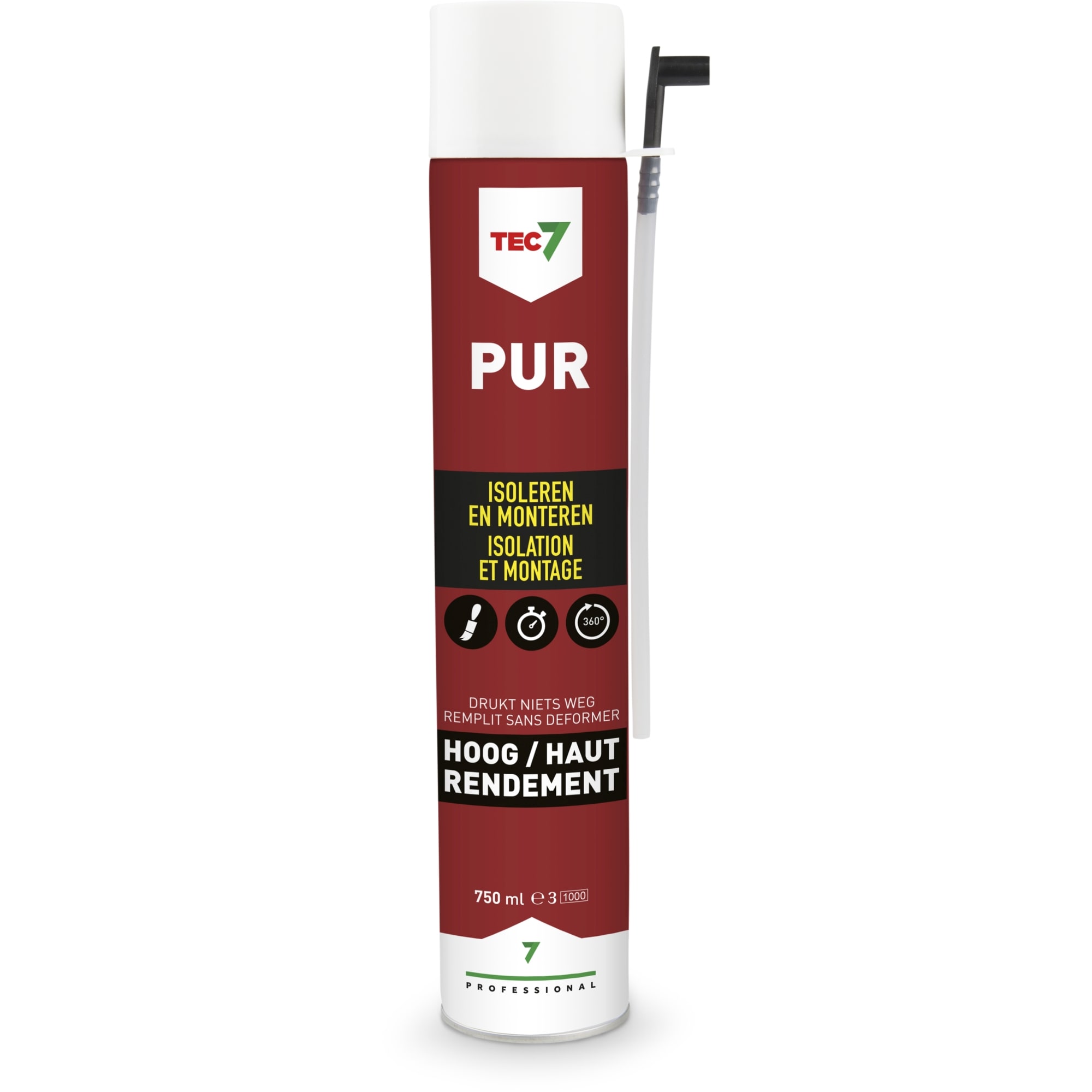 TEC 7 Isolatie- en montageschuim PUR - 360° toepasbaar - spuitbus 750ml 670001000