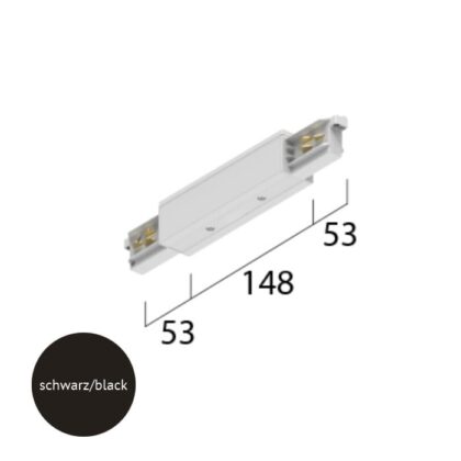 TECHNOLUX Elektrische doorverbinder met voedingsmogelijkheid Zwart 15-575112082