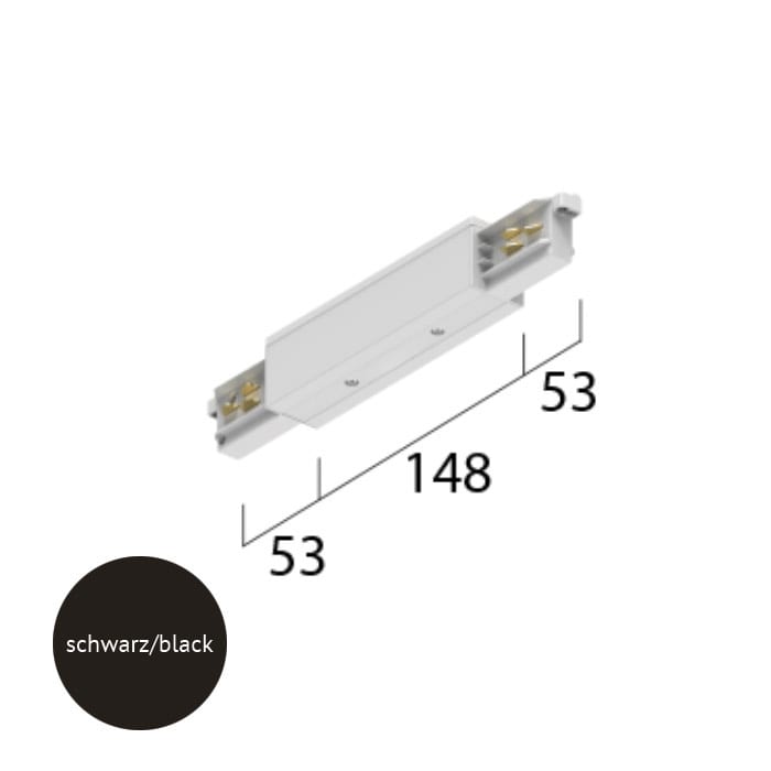 TECHNOLUX Elektrische doorverbinder met voedingsmogelijkheid Zwart 15-575112082
