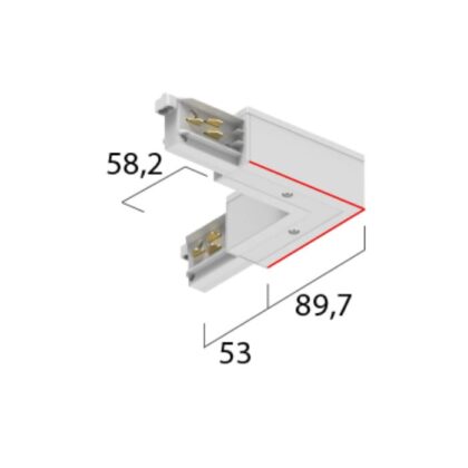 TECHNOLUX Hoekverbinder met voedingsmogelijkheid