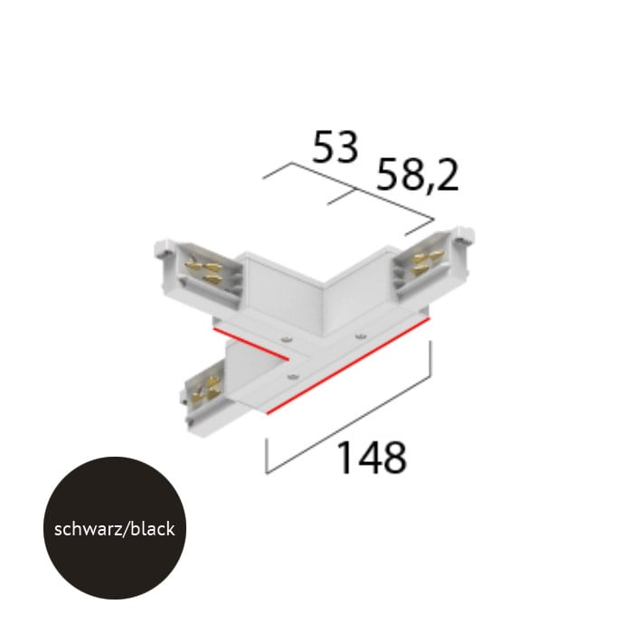 TECHNOLUX T-verbinder met voedingsmogelijkheid