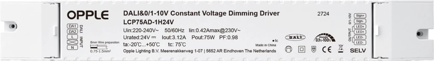 TECHNOLUX LEDDriver 24V-75W-DALI/10V/PWM 820002006200