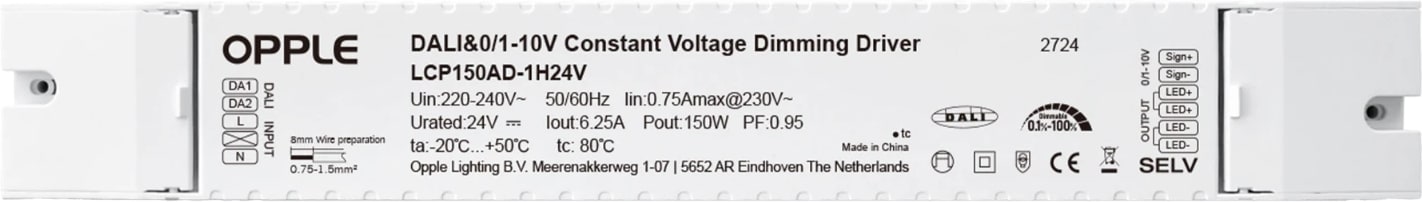 TECHNOLUX LEDDriver 24V-150W-DALI/10V/PWM 820002006300