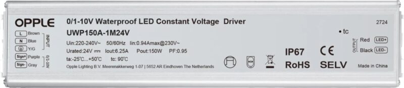 TECHNOLUX LEDDriver 24V-150W-10V/PWM-IP67 820003004000