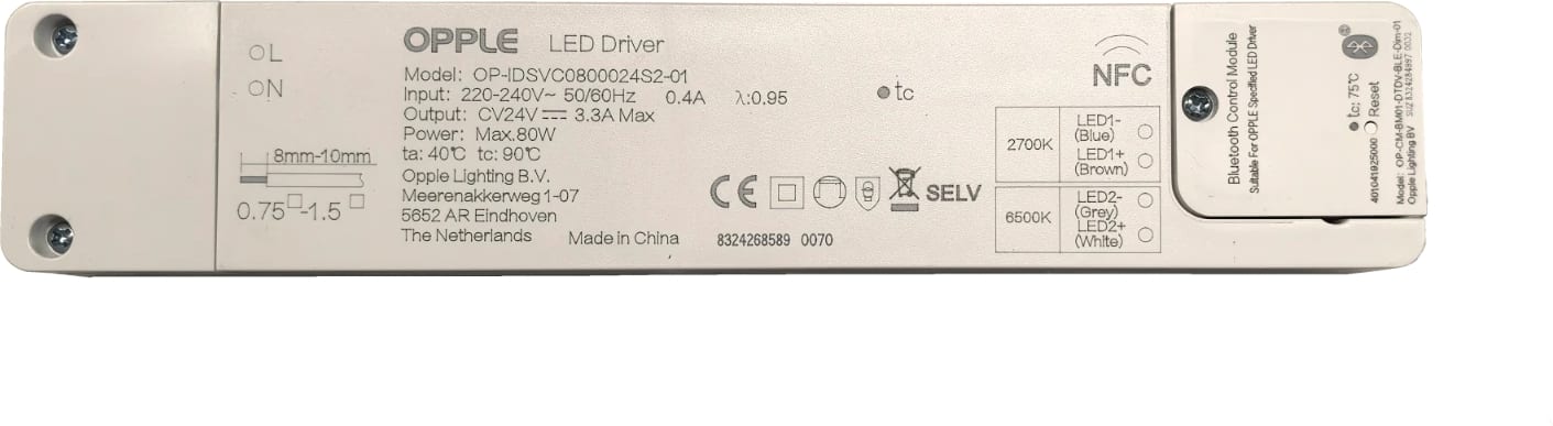 TECHNOLUX LEDDriver 24V-80W-BLE2-TW 826001000300