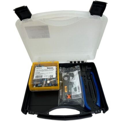 TELEVES Koffer met compressieconnectoren FUP2000 Telenet / VOO + tang type 216304 FUPS15