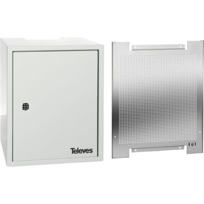 TELEVES Metalen kast met montageplaat en sleutel BxHxD: 300x400x200 mm MPTGH34