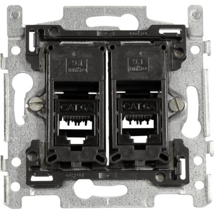 TELEVES Data aansluitdoos CAT6A(compatibel Niko & Cat6/5e/5) 2xRJ45 PoE++ TDOB-RJ45-2