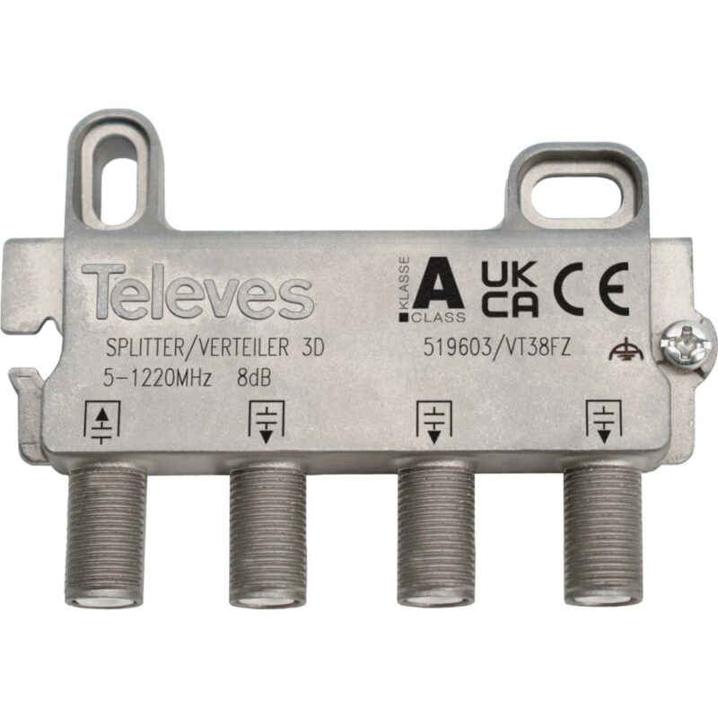 TELEVES Drievoudige verdeler 8 dB VT38FZ